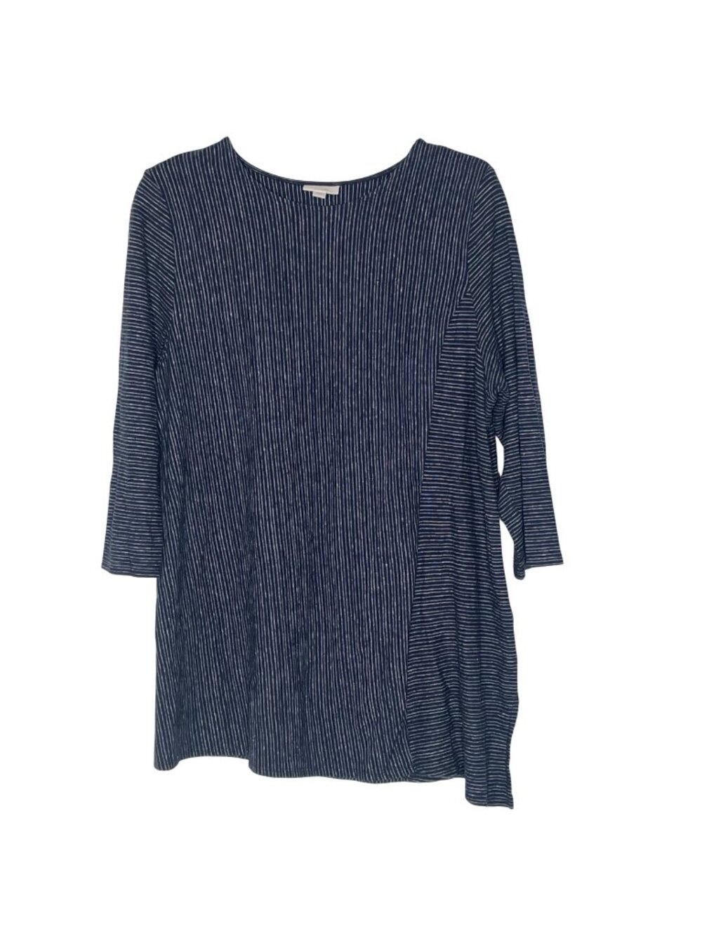 Pure Jill Hemp Organic Cotton Striped Top Sz LG Minimalist Lagenlook Sustainable